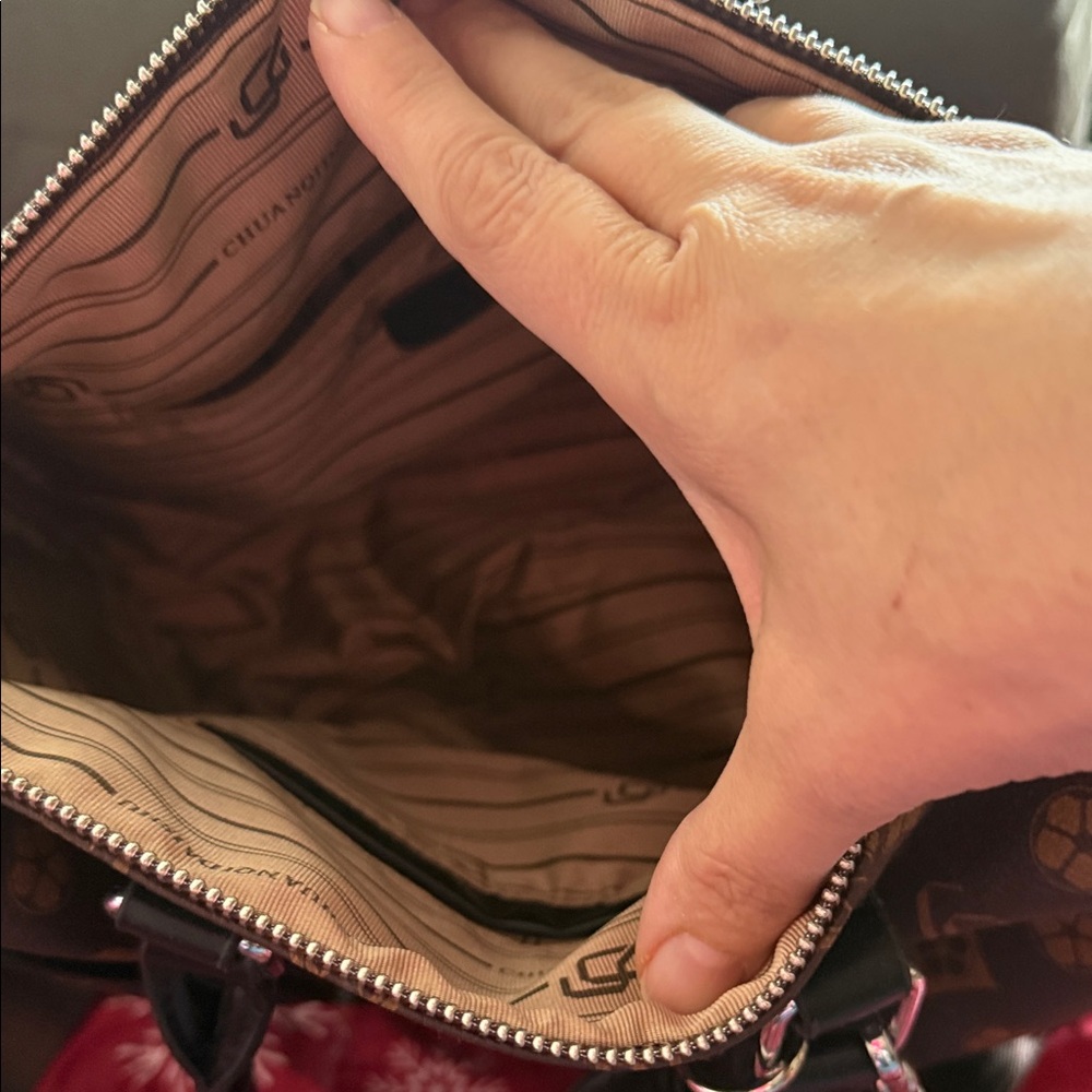 Brown Patterned Handbag - Picture 3 of 7
